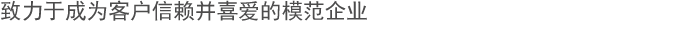 致力于成为客户信赖与喜爱的模范企业